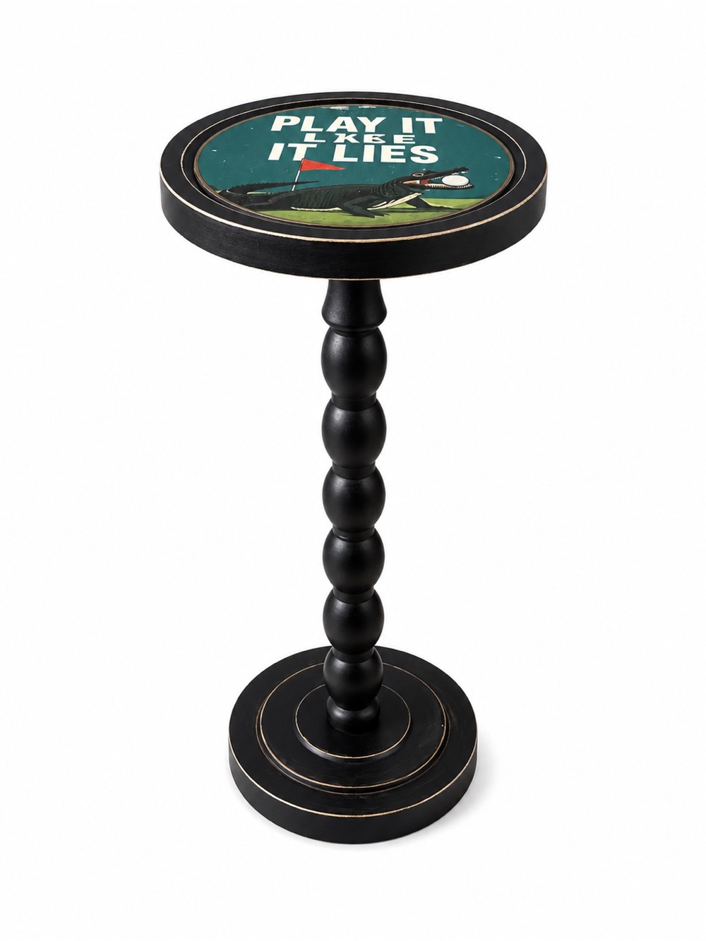 Funny Golf Play It As It Lies Wooden Drink Table, Whiskey Stand, Small End Table